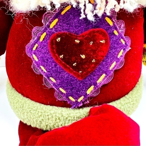 PRIMITIVE Santa Clause Shelf Sitter Christmas Decor Wooden Boots Fuzzy Beard 17” - Picture 11 of 13